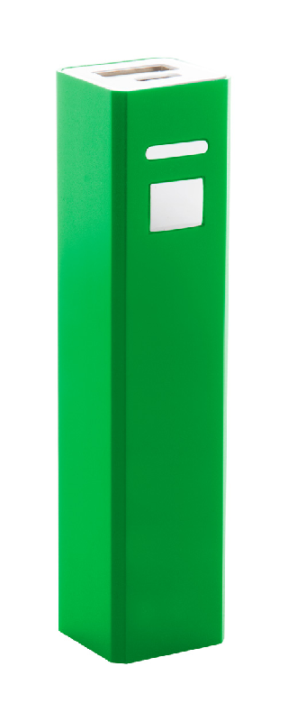 Power bank en aluminium - 2200 mAh avec câble chargeur micro USB - Couleur verte_0