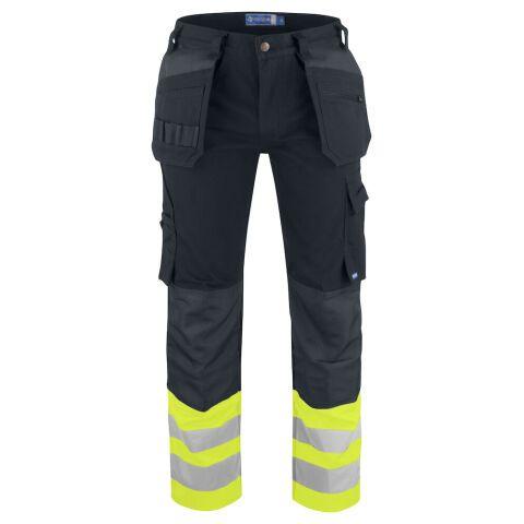 PROJOB 6530 PANTALON COTON - EN ISO 20471 CLASSE 1 JAUNE/NOIR - TAILLE 52