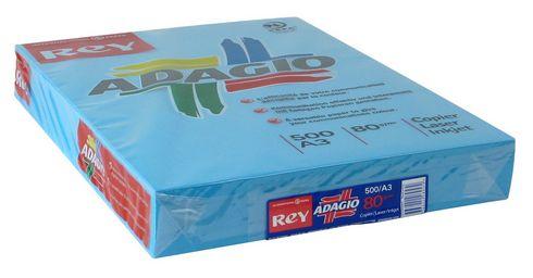 PAPIER COULEUR BLEU VIF A3 80 G REY ADAGIO COULEURS VIVES - RAMETTES DE 500 FEUILLES