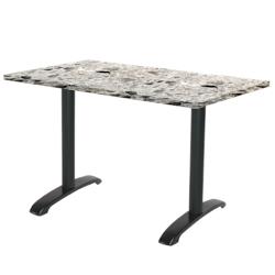 Restootab - Table 160x80cm - modèle Bazila terrazzo cepp - gris fonte 3701665200107_0