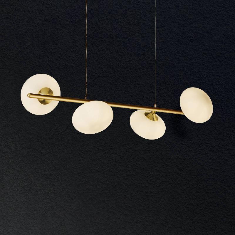 SEARCHLIGHT SUSPENSION PEBBLE À 4 LAMPES, LAITON