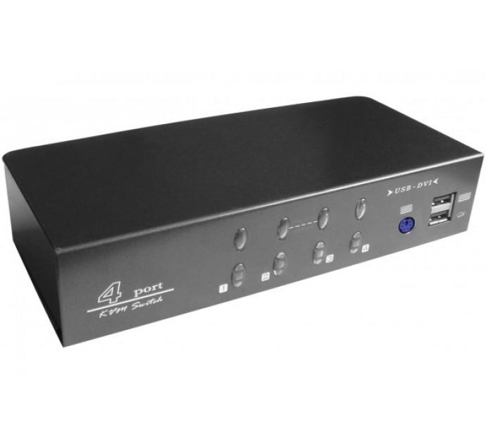Switch KVM DVI/USB/Audio 4 ports - Livré avec câbles 1,5m - Réf. 63040_0