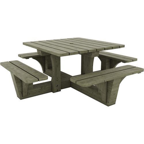TABLE BANCS BANGOR L 213 X 213 H 75 CM À POSER PIN TRAITÉ - MOBEXTAN