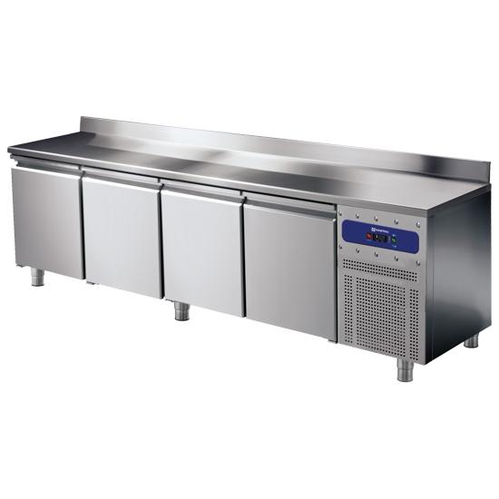 Table réfrigérée inox 4 portes gn 1/1 avec dosseret température -2/... - PBNA0215_0