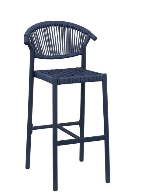 Tabouret de bar fabien bleu abysse, 106x57x54 cm, France mobilier chr - bleu aluminium 3760326528042_0