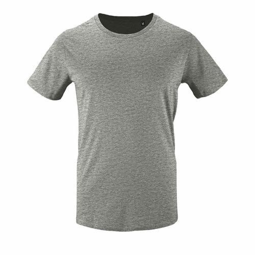 TEE-SHIRT PERSONNALISABLE HOMME EN COTON ORGANIQUE BIO GRIS CHINÉ