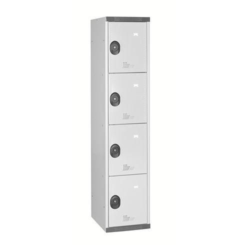 VESTIAIRE COLONNE 4 CASES MONOBLOC GRIS