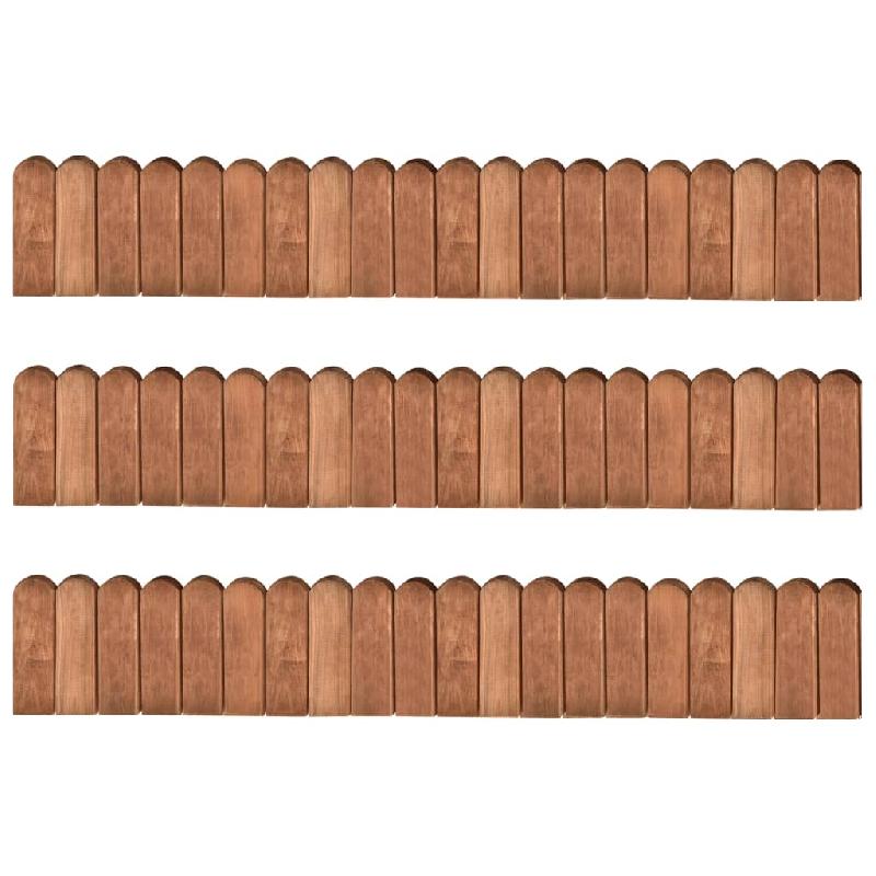 Vidaxl rouleaux de bordure 3 pcs 120 cm bois de pin imprégné 3053645_0