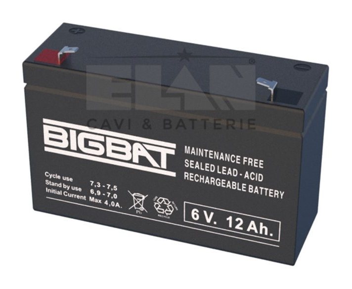 00610 BATTERIE PLOMB-ACIDE 6V 12AH - ELAN