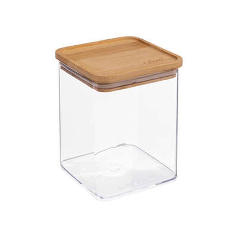 5FIVE - Boîte carrée en polystyrène et bambou 1 L - transparent plastique JJ1446_0