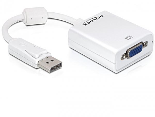 DeLOCK 61766 - Câble adaptateur DisplayPort vers VGA - 0.125 m - Blanc_0