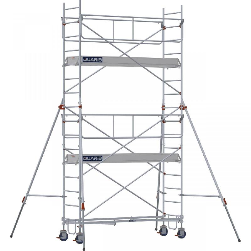 Échafaudage roulant en acier galvanisé ROLLSTAR 254 - Hauteur de travail 7,00 m - DUARIB - Référence 8325052_0
