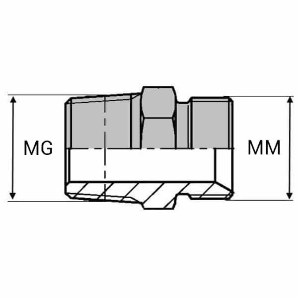 Adaptateur droit mâle gaz conique x mâle DIN - 1