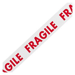 ADHÉSIF PVC INDUSTRIEL IMPRIMÉ BLANC FRAGILE 33 MICRONS RAJA