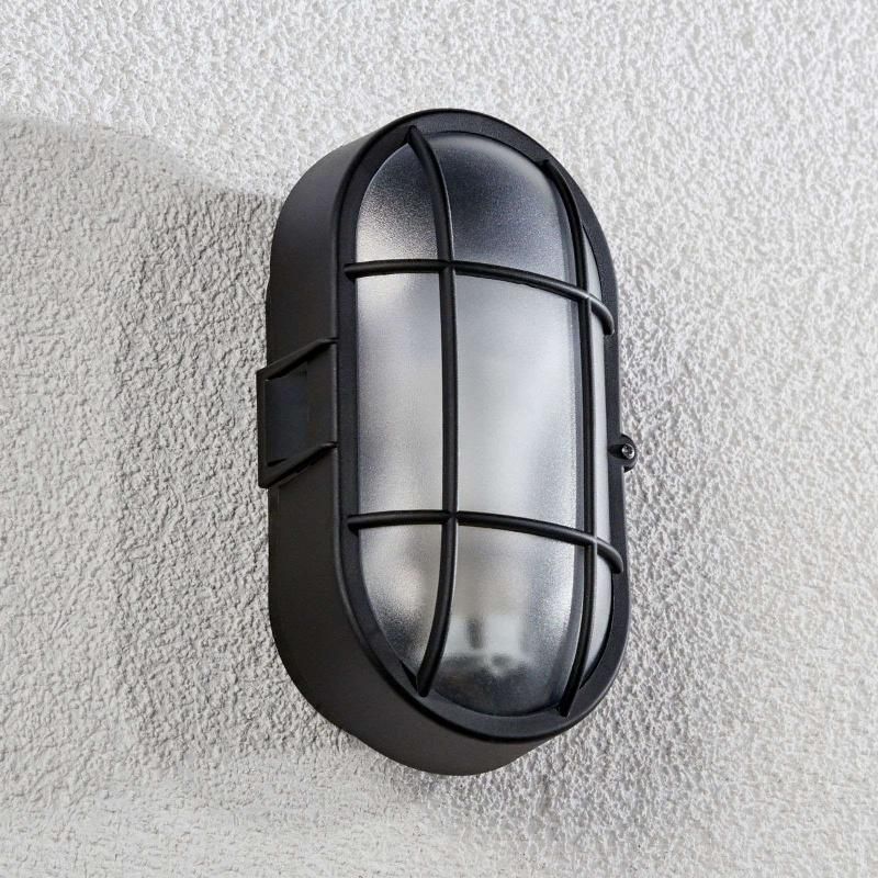 LINDBY APPLIQUE D\'EXTÉRIEUR ALISHA, OVALE, NOIR