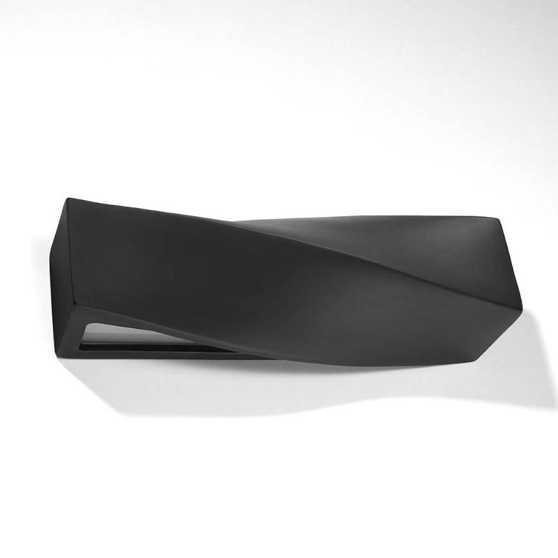 SOLLUX LIGHTING APPLIQUE TURN EN CÉRAMIQUE, UP/DOWN, NOIRE