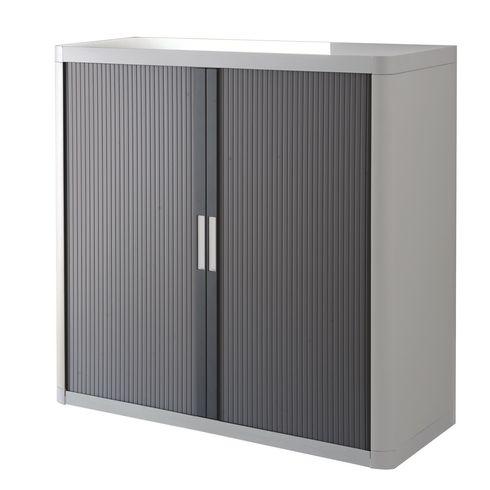 ARMOIRE À RIDEAUX DÉMONTABLE EASY OFFICE 104 X 110 CM CORPS GRIS - RIDEAUX ANTHRACITE