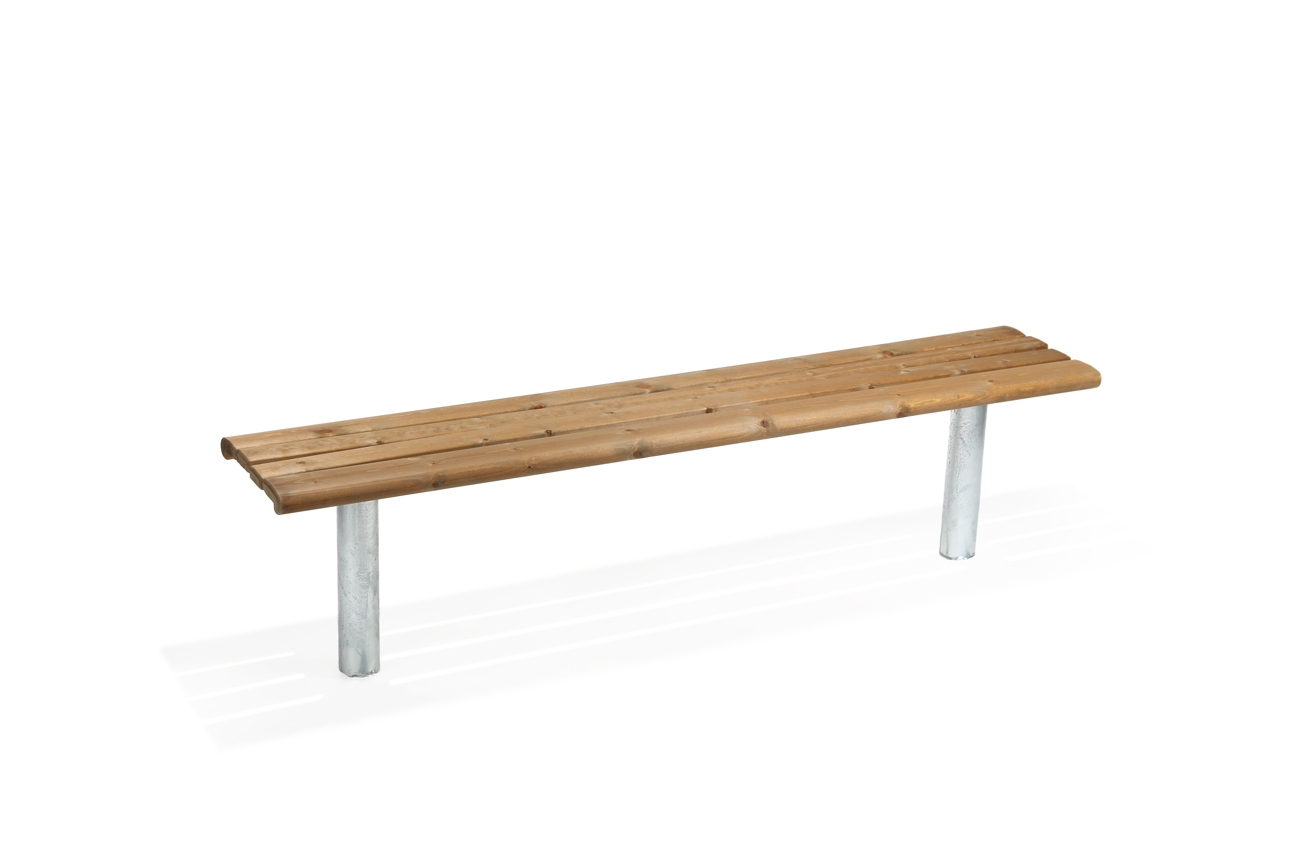 Banc public Sofiero réf 8037022 - Hags - brun/galvanisé avec scellement béton_0