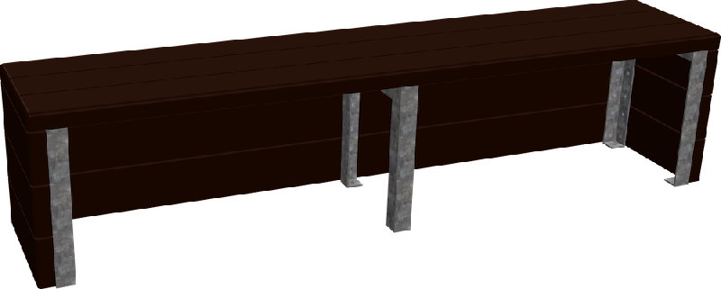 Banquette Kizh 1.8m - Fabricant français Espace Renard - Plastique recyclé, bois et béton - Réf : KI01_0
