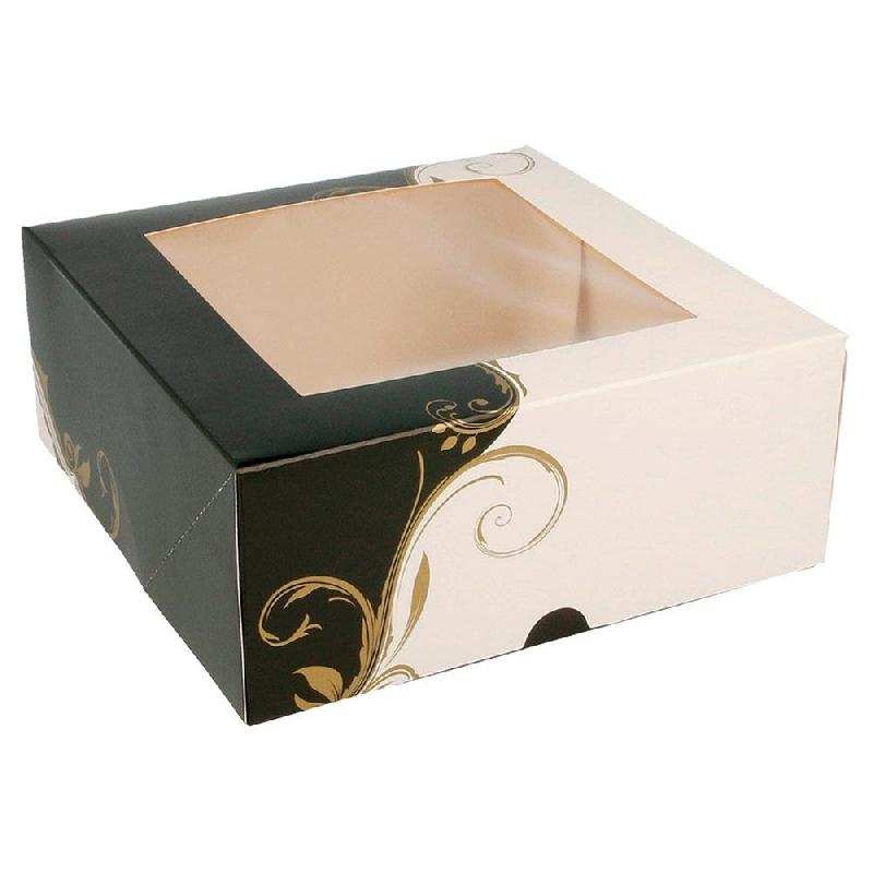 Boîte pâtissière à fenêtre Baroque 18x18x7,5cm - par 200_0