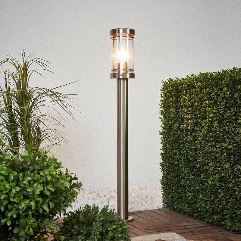 LINDBY, BORNE LUMINEUSE DJORI, 80 CM, COULEUR ALUMINIUM, ACIER INOXYDABLE, E27