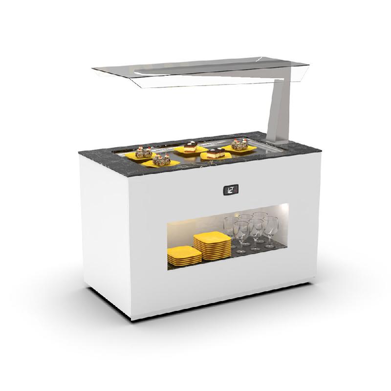 Buffet réfrigéré îlot avec étagère de service - Plaque froide - BUF15E | Sayl Barcelona_0