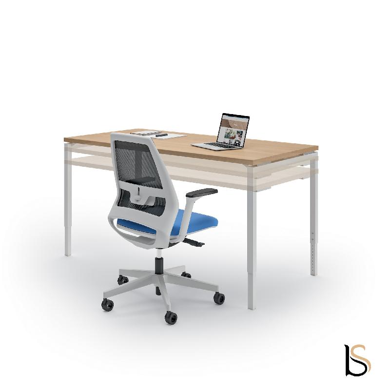 Bureau réglable Idea 01 - Quadrifoglio - 180, Blanc, Noyer canaletto_0