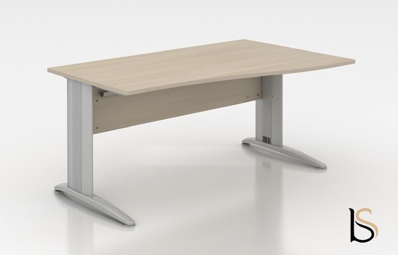 Bureau vague Sigma - Mobel Linea - Argent Ral 9006, 140, Droite_0