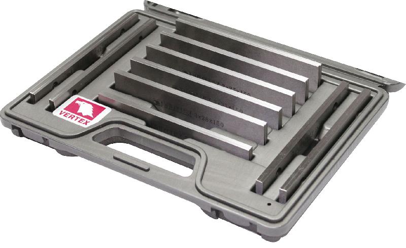 Cales parallèles VP-064 Vertex - 18 pièces en acier trempé, précision 0,01 mm, longueurs 150 mm_0