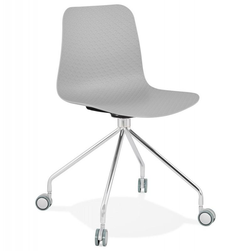 CHAISE DE BUREAU SAMMY 80CM GRIS & ARGENT - PARIS PRIX_0