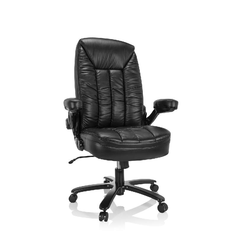 Chaise lourdes confortables / Siège de bureau INSTRUCTOR III XXL Similicuir noir hjh OFFICE - noir plastique 691020_0
