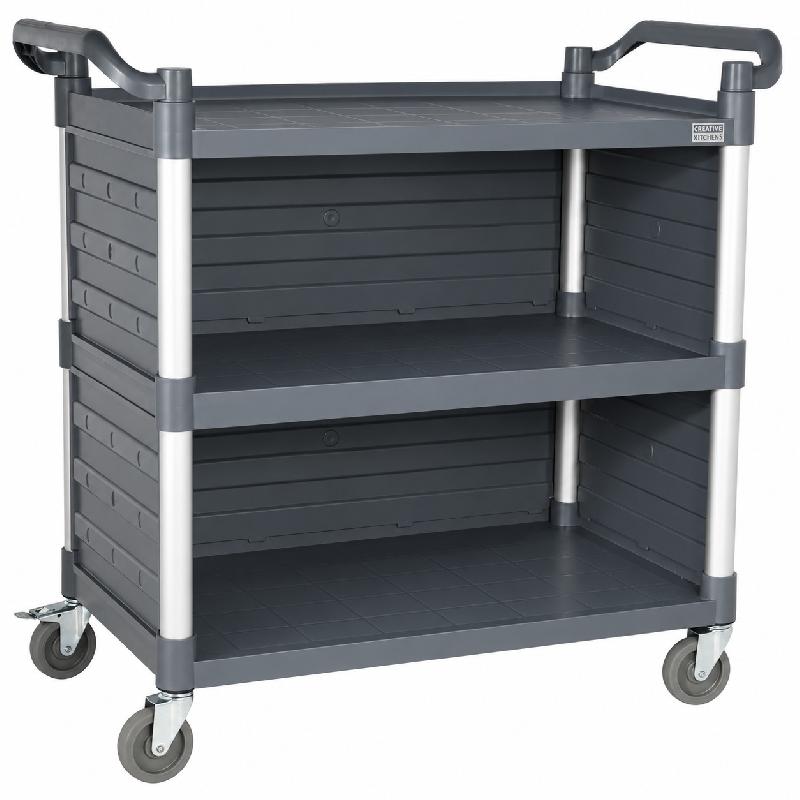 Chariot de service professionnel démontable 3 niveaux avec panneaux... - 7554.0010_0