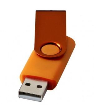 CLÉ USB ROTATIVE MÉTALLISÉE 2 GB - ORANGE - CLÉS USB PUBLICITAIRES PERSONNALISÉES