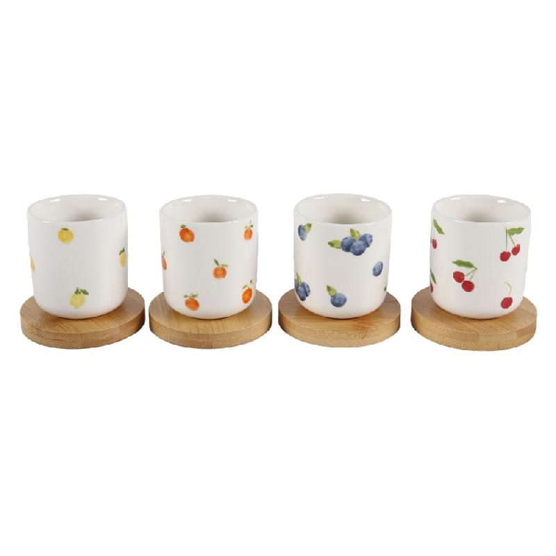 Coffret de 4 tasses et sous-tasses Bellanova10 cl -  Blanc Rond Porcelaine Table Passion 8.00x8.00 cm - blanc porcelaine 3106232961137_0