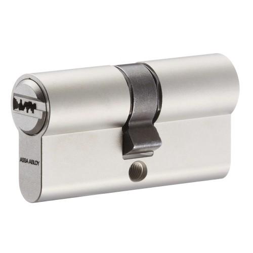 CYLINDRE DOUBLE VARIÉ À PROFIL EUROPÉEN EN LAITON NICKELÉ - 30 X 30 MM VACHETTE