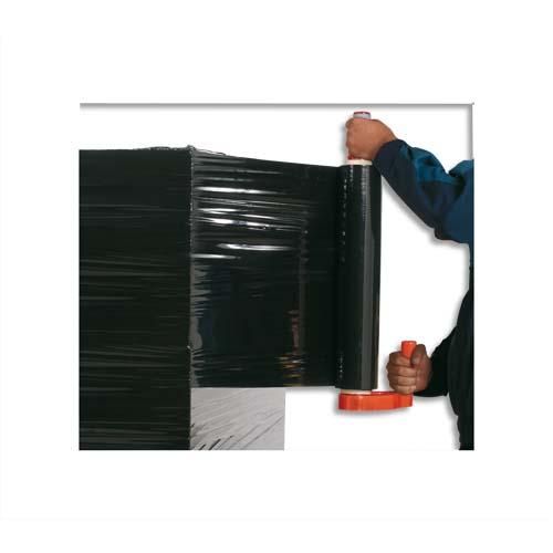 Emballage film étirable manuel en polyéthylène cast tricouche 17microns l300 m x h450 mm noir opaque_0