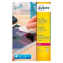 ETIQUETTE DE SÉCURITÉ LASER 45,7 X 21,2 MM AVERY L6113-20 BLANCHE - POCHETTE DE 960