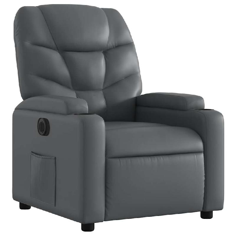 Fauteuil inclinable électrique Gris Similicuir Modèle Arlonara - 8721012171350_0