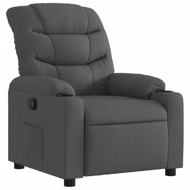 Fauteuil inclinable Gris foncé Tissu Modèle Rervior - 374148_0