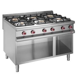 Fourneau 6 feux gaz Master 900 avec armoire ouverte - G99/6BA3-N - 27348 kcal/h_0