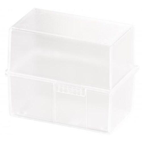 HAN Boîte à fiches DIN A6, avec couvercle, pour 400 fiches, coloris blanc translucide - 4012473976108_0