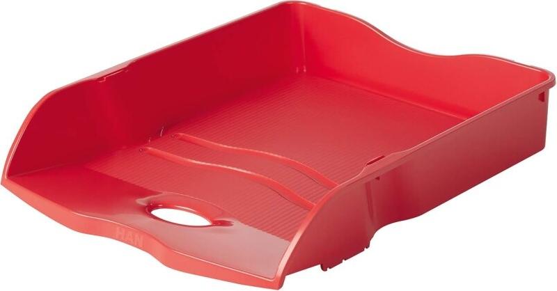 HAN Lot de 6 Corbeille à courrier Re-LOOP, A4+, en polypro, coloris rouge - 4012473103559_0