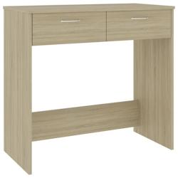 Helloshop26 - Bureau table poste de travail meuble d'ordinateur informatique étude chêne sonoma 80 x 40 x 75 cm Aggloméré brun 02_0023659 - 300021_0