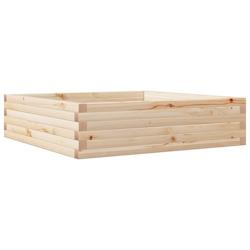 Helloshop26 - Jardinière bac lit surélevé plantes fleurs terrasse jardin 90 x 90 x 23 cm bois de pin massif marron 02_0038044 - 3000214032832_0