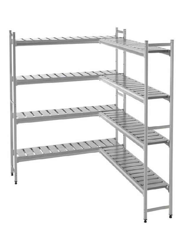 KBS Gastrotechnik KBS Aménagement d'étagères en forme de L 2480x400x1600 mm Aluminium anodisé PVC jusqu'à 75 kg - 4059395011388_0