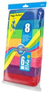 LAVETTES MULTI-USAGES MICROFIBRE, PAQUET DE 8 - LOT DE 4