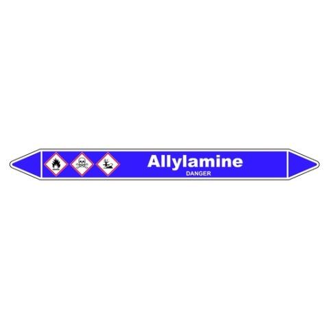 LOT DE 3 - MARQUEUR DE TUYAUTERIE - ALLYLAMINE - NFX 08-105 - VINYLE LAMINÉ 355 X 37 MM