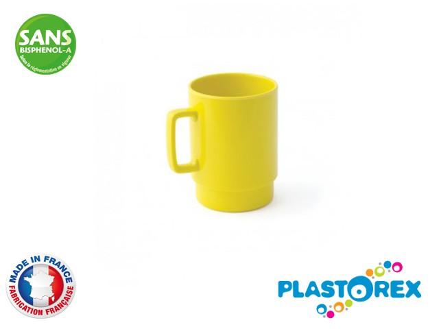 MUG MELAMINE JAUNE 30CL DIAM 7,5 - 10 CM