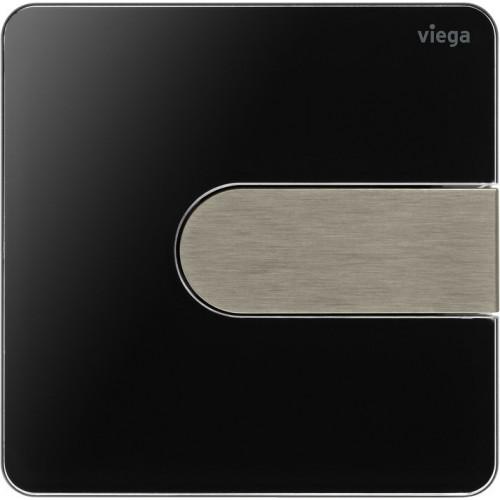 PLAQUE DE COMMANDE URINOIR VISIGN FOR STYLE 23 POUR SYSTÈME PREVISTA 8613.2 - NOIR BRILLANT ET INOX BROSSÉ VIEGA
