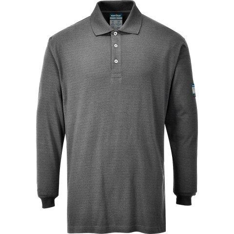 PORTWEST FR10 POLO MANCHES LONGUES MODAFLAME GRIS - TAILLE XXL